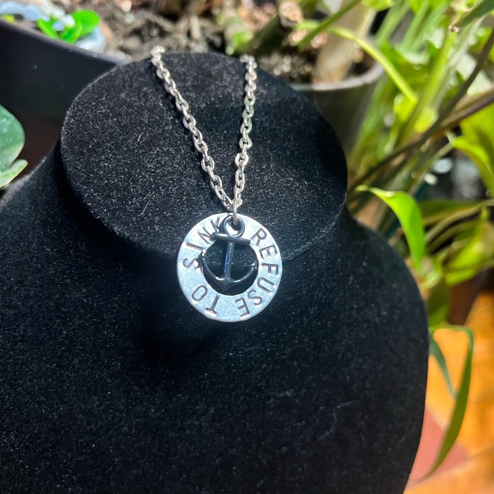Silver Anchor Pendant Necklace